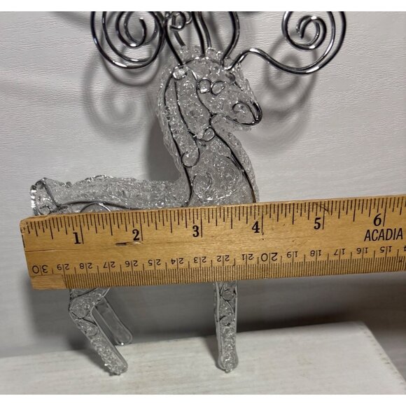 Wire Spiral Antler Reindeer Decorative Clear & Silver 8.75" Tall Christmas Decor - Picture 8 of 8